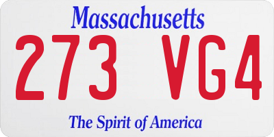 MA license plate 273VG4