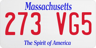 MA license plate 273VG5