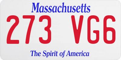 MA license plate 273VG6