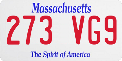 MA license plate 273VG9