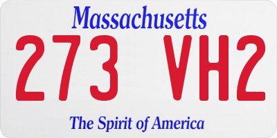 MA license plate 273VH2