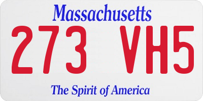 MA license plate 273VH5