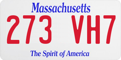 MA license plate 273VH7