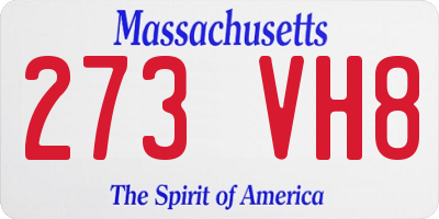 MA license plate 273VH8