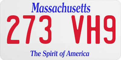 MA license plate 273VH9