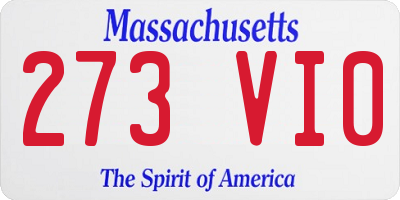 MA license plate 273VI0
