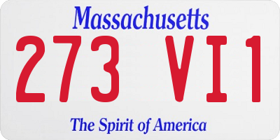 MA license plate 273VI1