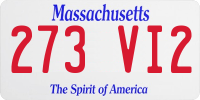 MA license plate 273VI2