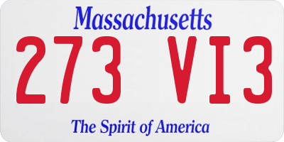 MA license plate 273VI3