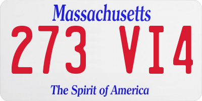 MA license plate 273VI4