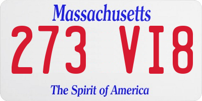 MA license plate 273VI8