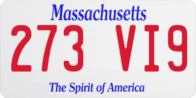 MA license plate 273VI9