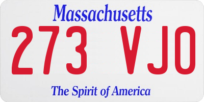 MA license plate 273VJ0