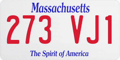 MA license plate 273VJ1
