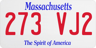MA license plate 273VJ2