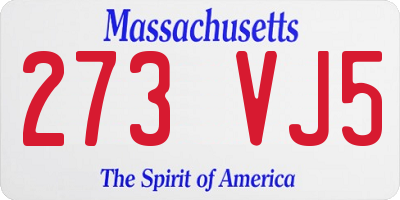 MA license plate 273VJ5