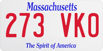 MA license plate 273VK0