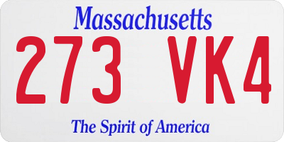 MA license plate 273VK4