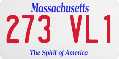 MA license plate 273VL1