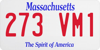 MA license plate 273VM1