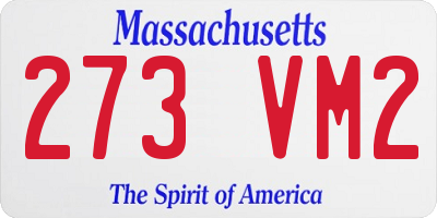 MA license plate 273VM2