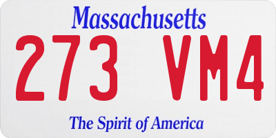 MA license plate 273VM4
