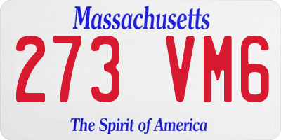 MA license plate 273VM6