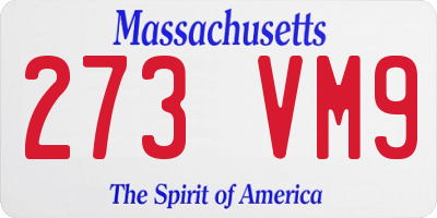 MA license plate 273VM9