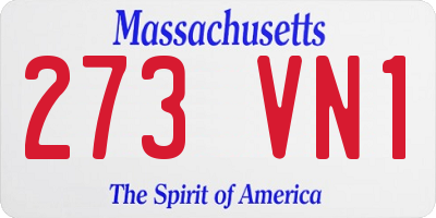 MA license plate 273VN1