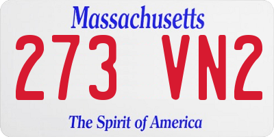 MA license plate 273VN2