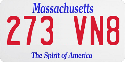 MA license plate 273VN8