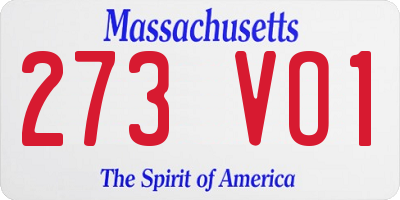 MA license plate 273VO1