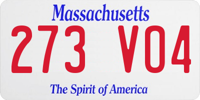 MA license plate 273VO4