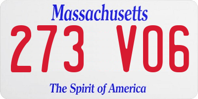 MA license plate 273VO6