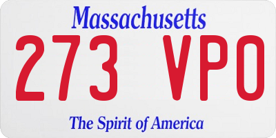 MA license plate 273VP0