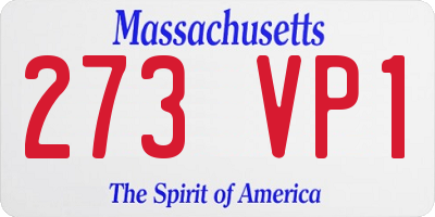 MA license plate 273VP1