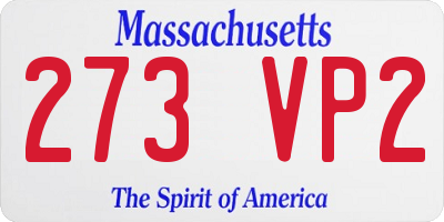 MA license plate 273VP2