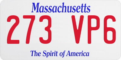 MA license plate 273VP6