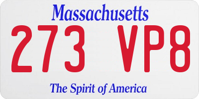 MA license plate 273VP8
