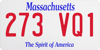 MA license plate 273VQ1