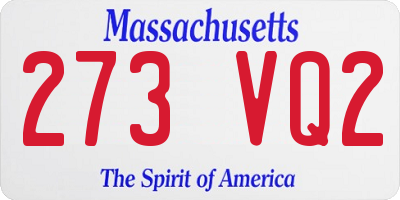 MA license plate 273VQ2