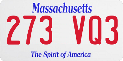 MA license plate 273VQ3