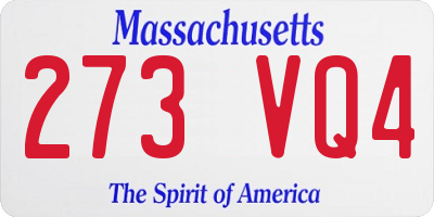 MA license plate 273VQ4