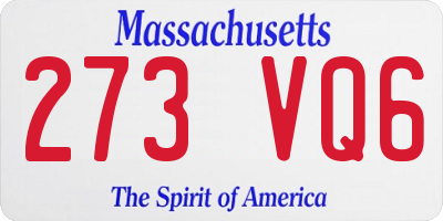 MA license plate 273VQ6