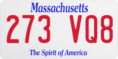MA license plate 273VQ8