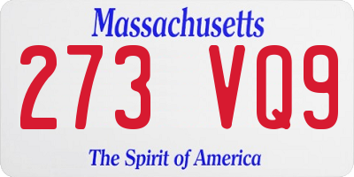 MA license plate 273VQ9
