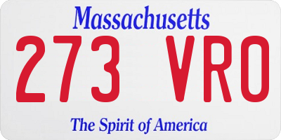 MA license plate 273VR0