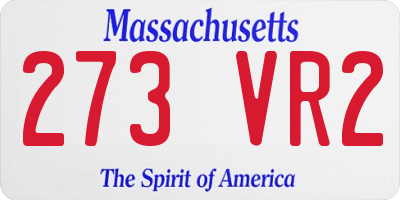 MA license plate 273VR2