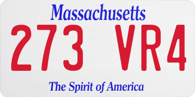 MA license plate 273VR4