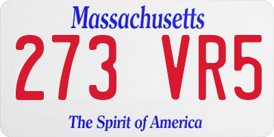 MA license plate 273VR5